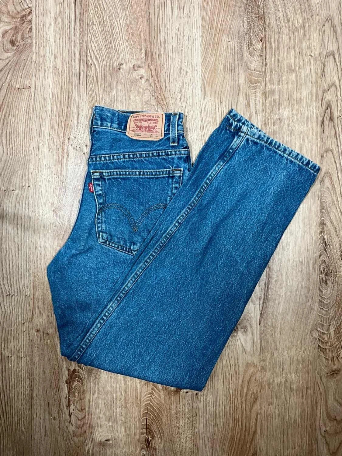 Jean Levi's 550 Relaxed Fit Unisexe W28 L32 Vintage 100% Coton Bleu délavé